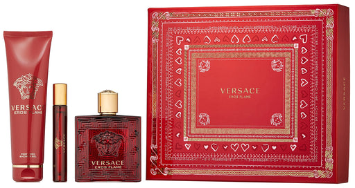 Versace Eros Flame For Men Gift Set EDP 100ml+ 10ml + Shower Gel 150ml - Fragrance at MyPerfumeShop by Versace