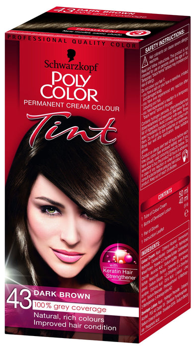 Polytint Hair Colour Dark Brown 43 - Colourants at MyPerfumeShop by Schwarzkopf