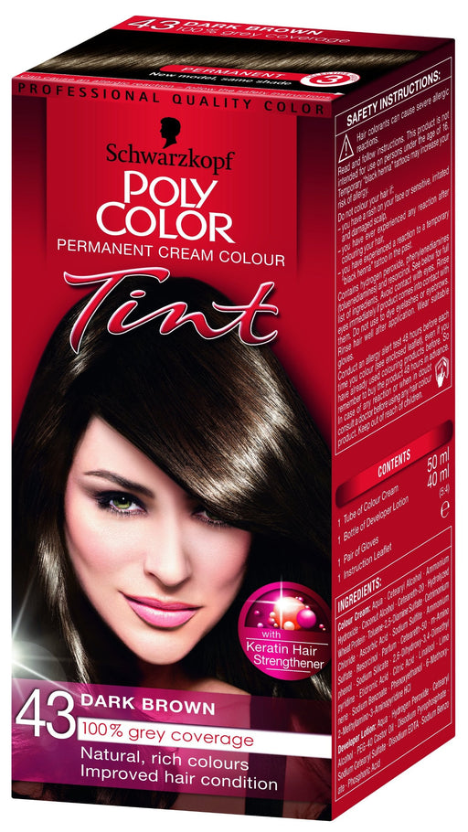 Polytint Hair Colour Dark Brown 43 - Colourants at MyPerfumeShop by Schwarzkopf