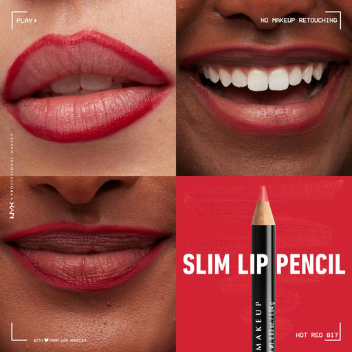 NYX Slim Lip Pencil 1.2g - Hot Red - Lip Liners at MyPerfumeShop by NYX