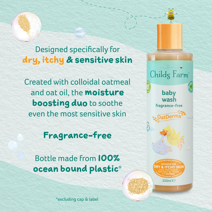 Childs Farm Oat Derma Baby Wash Fragrance Free - 250ml - Bath & Washing at MyPerfumeShop by Childs Farm