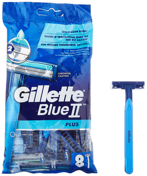 Gillette Blue II Plus Disposable Razors x 8 - Razors & Blades at MyPerfumeShop by Gillette