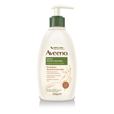 Aveeno Daily Moisturising Yogurt Body Cream Vanilla & Oat scent - 300ml - Hand & Body Lotion at MyPerfumeShop by Aveeno