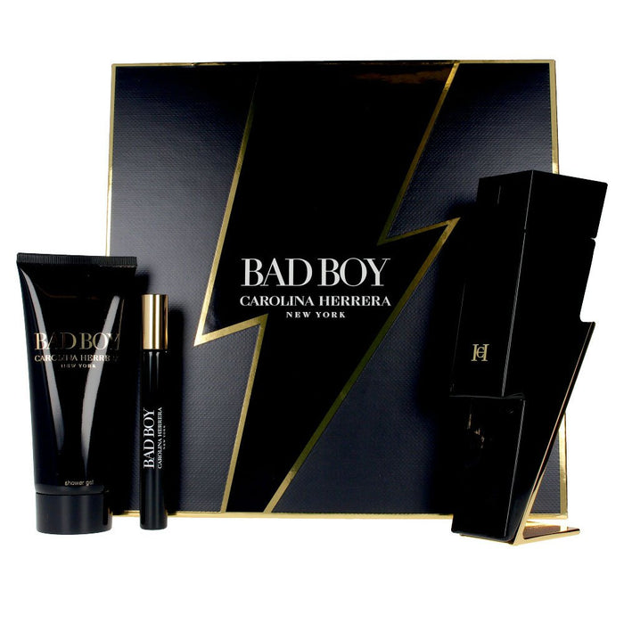 Carolina Herrera Bad Boy - Gift Set With 100ml EDT and 10ml EDT Travel Spray + 100ml Shower Gel - Beauty at MyPerfumeShop by Carolina Herrera