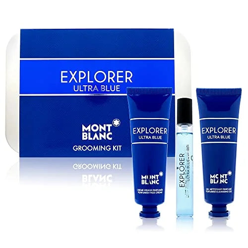 Mont Blanc Explorer Ultra Blue Gift Set 7.5ml EDP Spray + 30ml Face Cream + 30ml Cleansing Gel - Fragrance at MyPerfumeShop by Mont Blanc