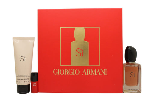 Giorgio Armani Si Gift Set 50ml EDP + 50ml Body Lotion + Mini Lipstick - Fragrance at MyPerfumeShop by Giorgio Armani