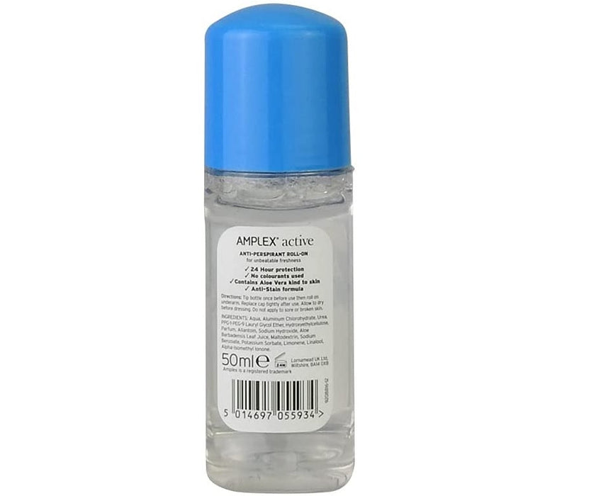 Amplex Active Anti-Perspirant Deodorant Roll On 50ml - General Sales Line at MyPerfumeShop by Amplex