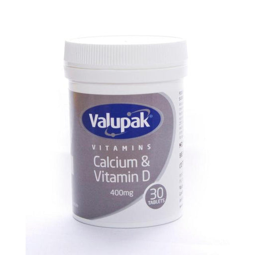 Valupak Calcium With Vitamin D Tablets 400mg 6 Pack of 30 Tablets (180 Tablets Total) - Bone Care at MyPerfumeShop by Grace Nnvg