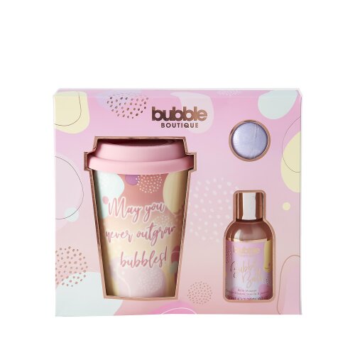 Style & Grace Bubble Boutique Travel Mug Gift Set Eco Packaging 100ml Bubble Bath + 50g Bath Fizzer + Travel Mug - Bubble Bath at MyPerfumeShop by Style & Grace