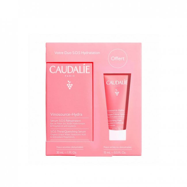 Caudalie Vinosource Hydra S.O.S Hydration Duo 30ml S.O.S Thirst-Quenching Serum + 15m Moisturizing Mask - Face Serum at MyPerfumeShop by Caudalie