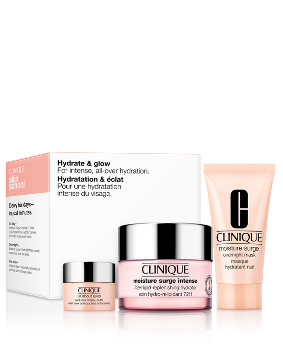 Clinique Moisture Surge Gift Set 50ml Moisture Surge Intense 72H Hydrator + 30ml Moisture Surge Overnight Mask + 5ml All About Eyes Cream - Face Cream at MyPerfumeShop by Clinique