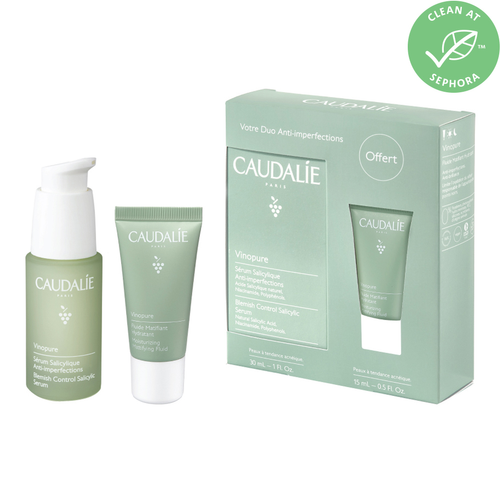 Caudalie Vinopure Anti-Blemish Duo Gift Set 30ml Blemish Control Salicylic Serum + 15ml Moisturizing Mattifying Fluid - Facial Cleansing Kits at MyPerfumeShop by Caudalie