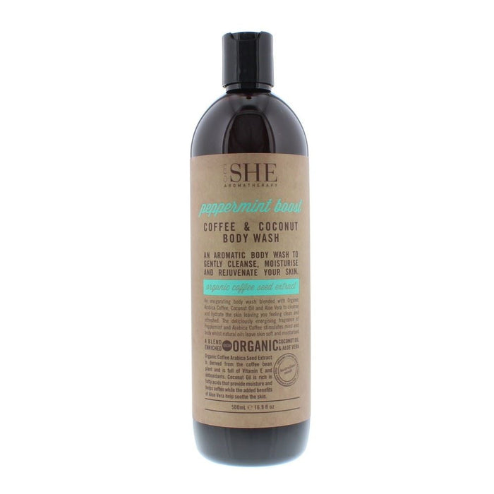 Om She Aromatherapy Peppermint Boost Coffee & Coconut Body Wash 500ml - Bath & Shower at MyPerfumeShop by Om She Aromatherapy