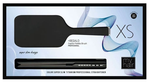 AGV Hair MyHair Set XS Straightener Matte Black + Black Paddle Brush - Hair Care at MyPerfumeShop by AGV Hair