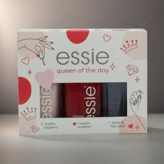 Essie Queen of the Day Nail Polish Gift Set – 13.5ml Ballet Slippers, Russian Roulette & Base & Top Coat