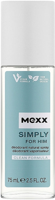 Mexx Simply for Him Deodorant 75ml Natural Spray - Deodorant Spray at MyPerfumeShop by Mexx