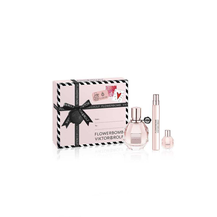 Viktor & Rolf FlowerBomb Gift Set 50ml EDP + 10ml EDP + 7ml EDP - Eau De Parfum at MyPerfumeShop by Viktor & Rolf