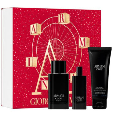 Giorgio Armani Armani Code Parfum Gift Set 75ml Parfum + 15ml Parfum + 75ml Shower Gel - Fragrance at MyPerfumeShop by Giorgio Armani