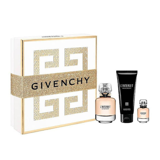 Givenchy L'Interdit Gift Set 50ml EDP + 75ml Body Lotion + 75ml Shower Gel + 10ml EDP - Fragrance at MyPerfumeShop by Givenchy