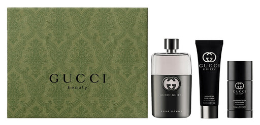 Gucci Guilty Pour Homme Gift Set 90ml EDP + 75ml Deodorant Stick + 50ml Shower Gel - Fragrance at MyPerfumeShop by Gucci