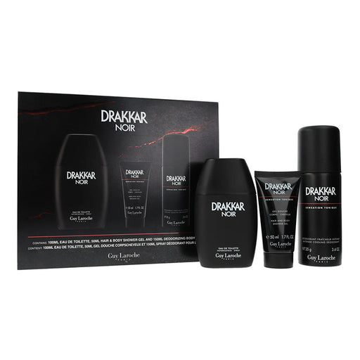 Guy Laroche Drakkar Noir EDT 100ml + 150ml Deodorant Spray + 50ml Shower Gel - Gift Set at MyPerfumeShop by Guy Laroche