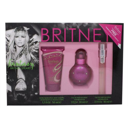 Britney Spears Fantasy Gift Set 30ml EDP Spray + 50ml Body Souffle + 10ml EDP Spray - Eau De Parfum at MyPerfumeShop by Britney Spears