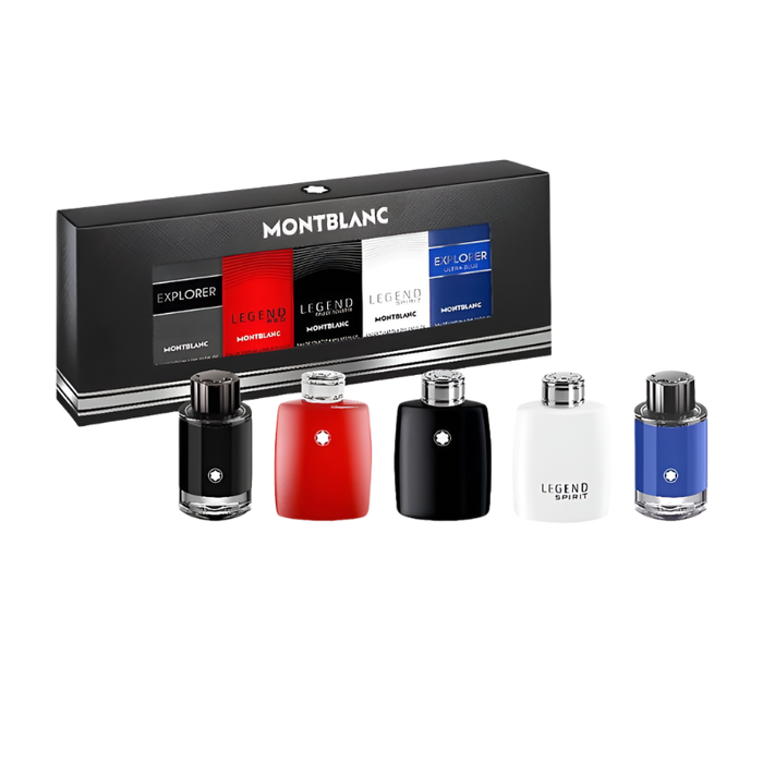 Montblanc Miniatures Gift Set – 4.5ml Legend, Legend Red, Explorer, Legend Spirit & Explorer Platinum