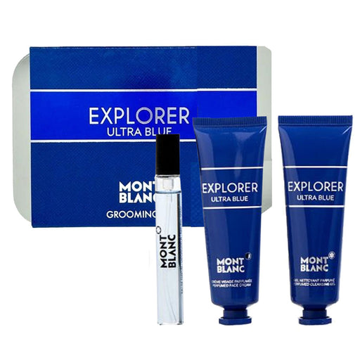 Mont Blanc Explorer Ultra Blue Gift Set 7.5ml EDP Spray + 30ml Face Cream + 30ml Cleansing Gel - Fragrance at MyPerfumeShop by Mont Blanc