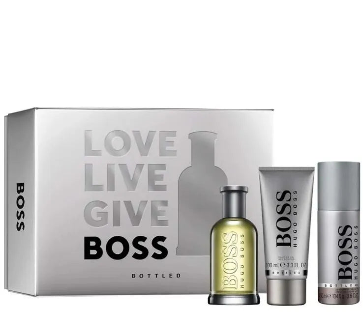 Hugo Boss Bottled 3 Piece Gift Set: Eau De Toilette 100ml - Shower Gel 100ml - Deodorant Spray 150ml - Gift Set at MyPerfumeShop by Hugo Boss