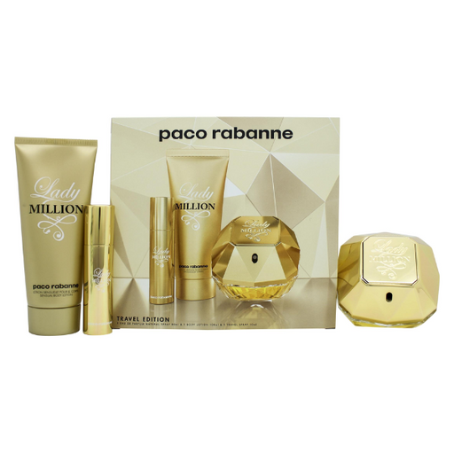 Paco Rabanne Lady Million Gift Set 80ml EDP + 10ml EDP + 100ml Body Lotion - Fragrance at MyPerfumeShop by Paco Rabanne