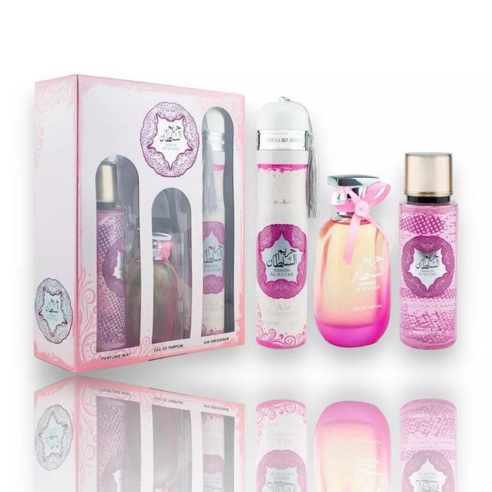 Ard Al Zaafaran Hareem Al Sultan 3 Piece Gift Set: Eau De Parfum 100ml - Perfume Mist 250ml - Air Freshener 300ml