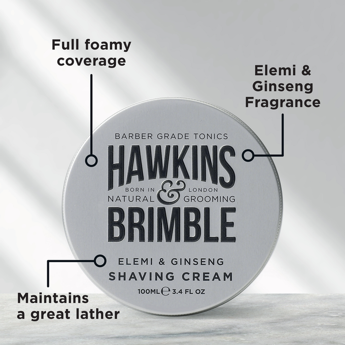 Hawkins & Brimble Elemi Ginseng Shaving Cream 100ml - Shaving Cream at MyPerfumeShop by Hawkins & Brimble