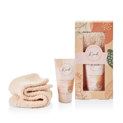 The Kind Edit Co. Kind Sock Gift Set 50ml Foot Lotion + Pink Fluffy Socks - Foot Cream at MyPerfumeShop by The Kind Edit Co.