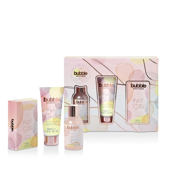 The Kind Edit Co. Bubble Boutique Pamper Treats Gift Set 100ml Bath & Shower Gel + 100ml Body Souffle + 100g Bath Salts - Bath & Shower Gel at MyPerfumeShop by The Kind Edit Co.