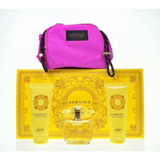 Versace Yellow Diamond Gift Set 90ml EDT + 100ml Body Lotion + 100ml Shower Gel + Pouch - Fragrance at MyPerfumeShop by Versace